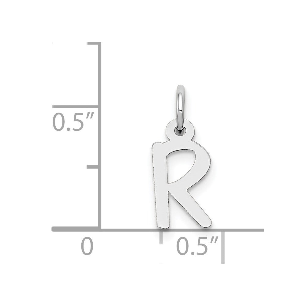 FJC Finejewelers 14 kt White Gold Small Slanted Block Letter R Initial Charm