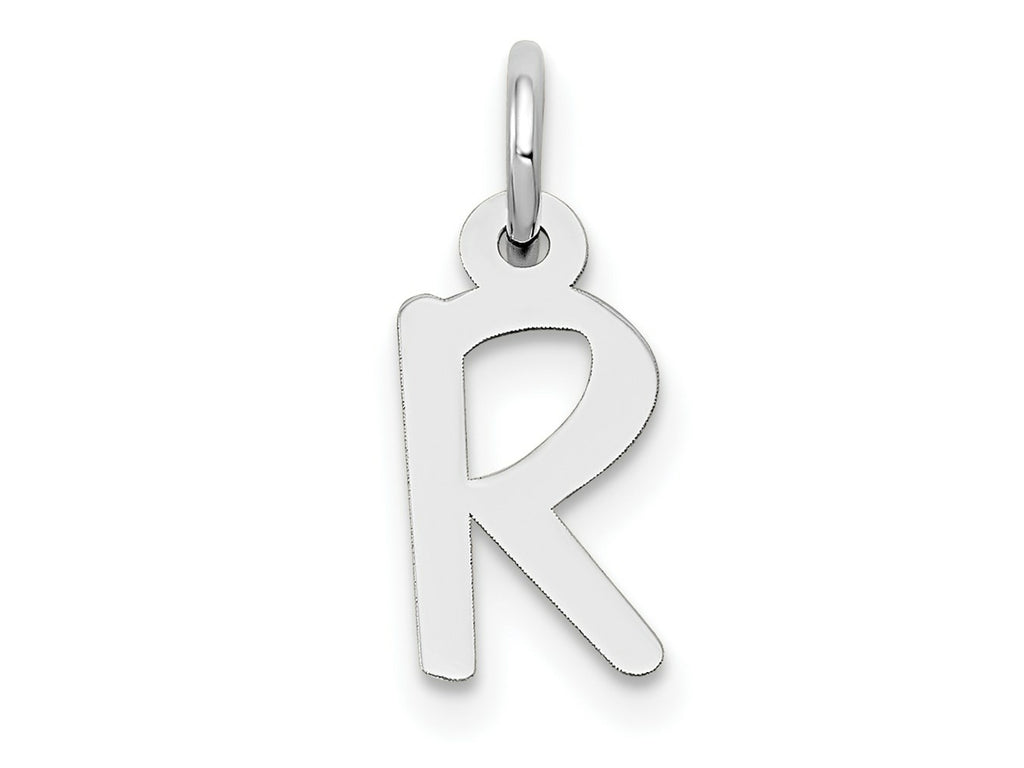 FJC Finejewelers 14 kt White Gold Small Slanted Block Letter R Initial Charm