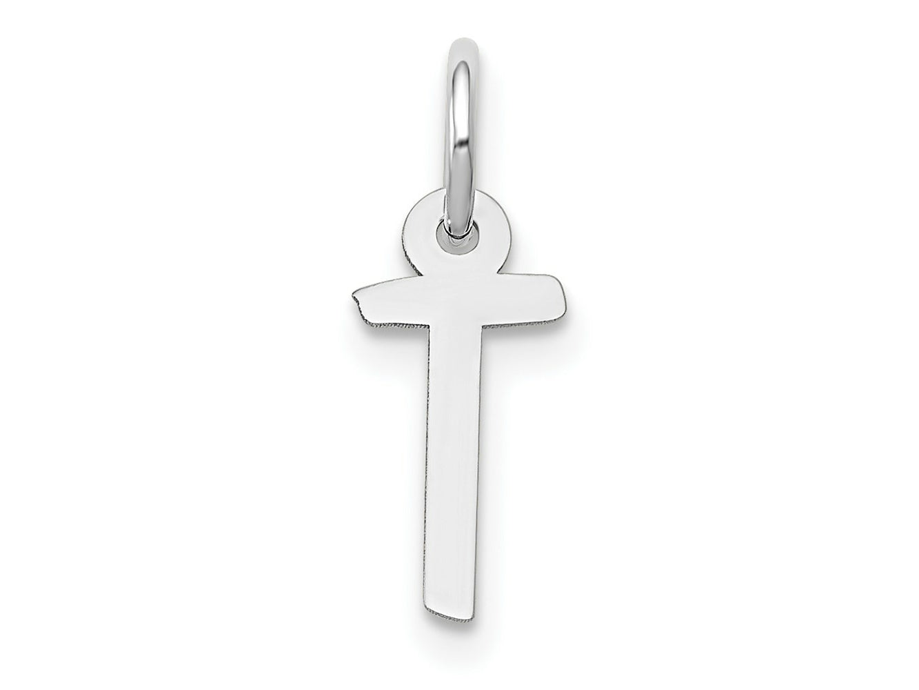 FJC Finejewelers 14 kt White Gold Small Slanted Block Letter T Initial Charm
