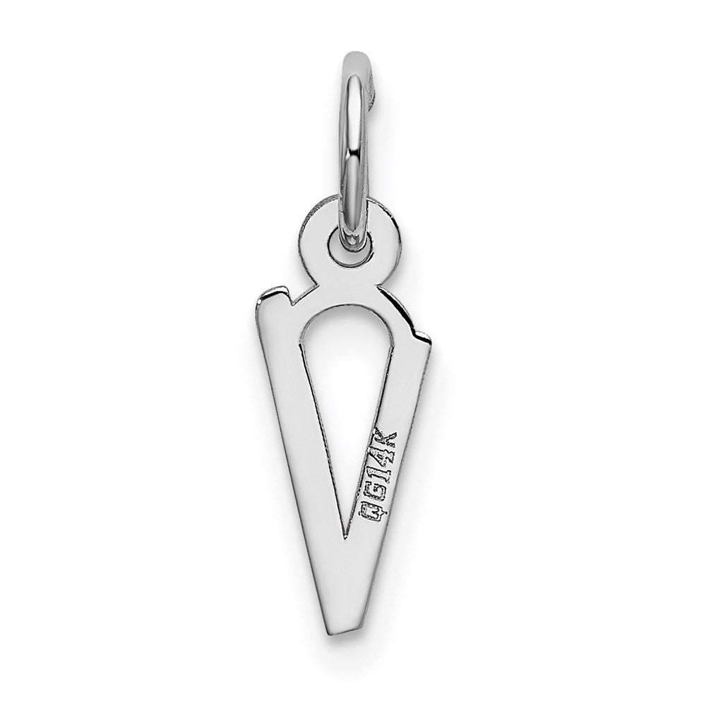 FJC Finejewelers 14 kt White Gold Small Slanted Block Letter V Initial Charm