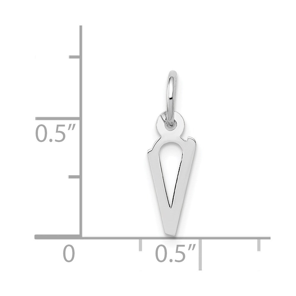 FJC Finejewelers 14 kt White Gold Small Slanted Block Letter V Initial Charm
