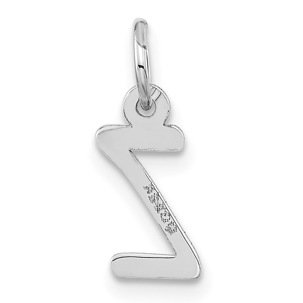 FJC Finejewelers 14 kt White Gold Small Slanted Block Letter Z Initial Charm