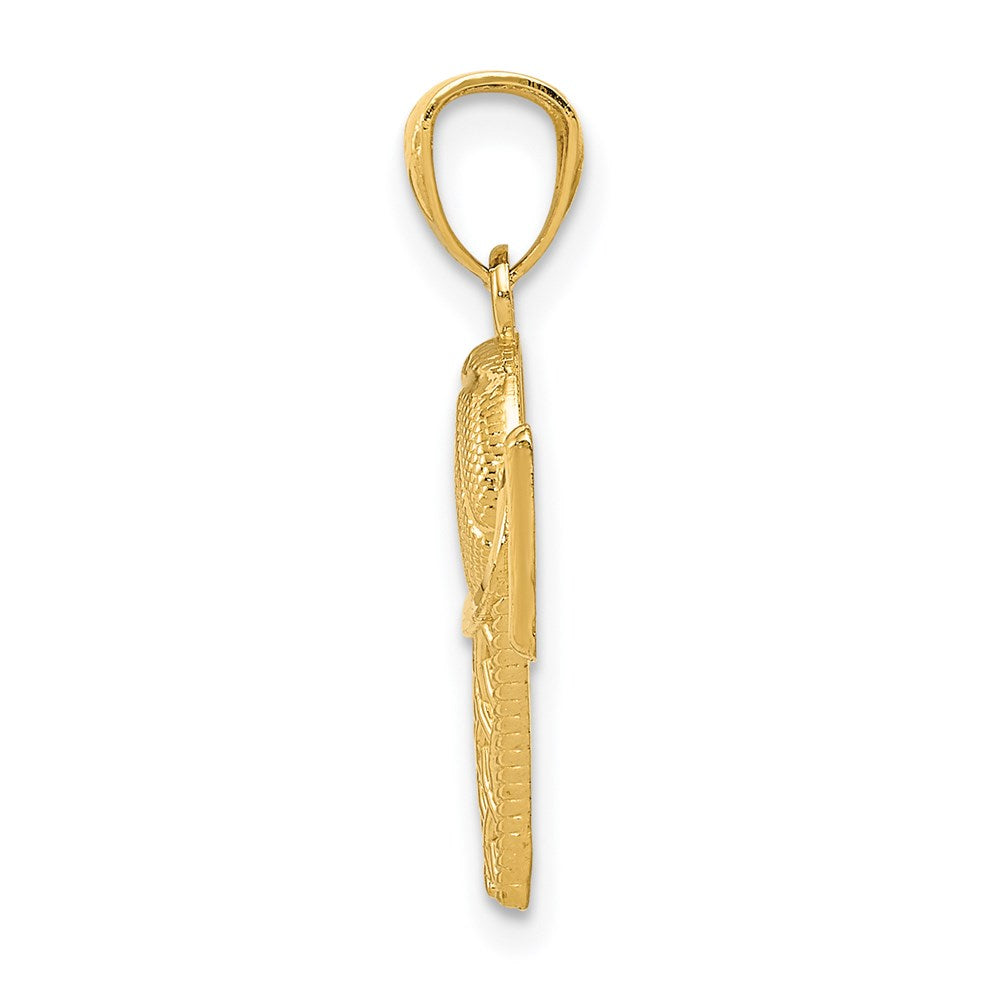 FJC Finejewelers 14 kt Yellow Gold Basketball in the Net Charm 21 x 13 mm