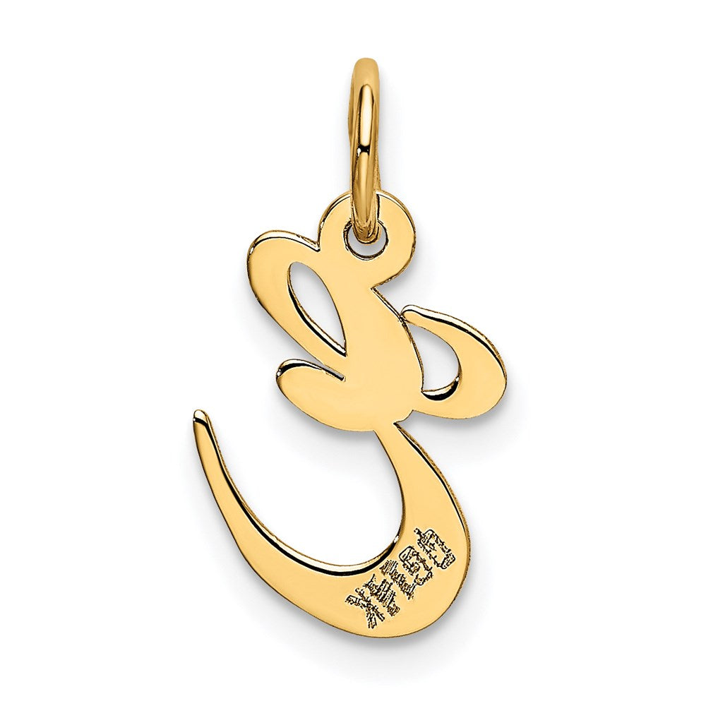 FJC Finejewelers 14 kt Yellow Gold Small Fancy Script Letter E Initial Charm