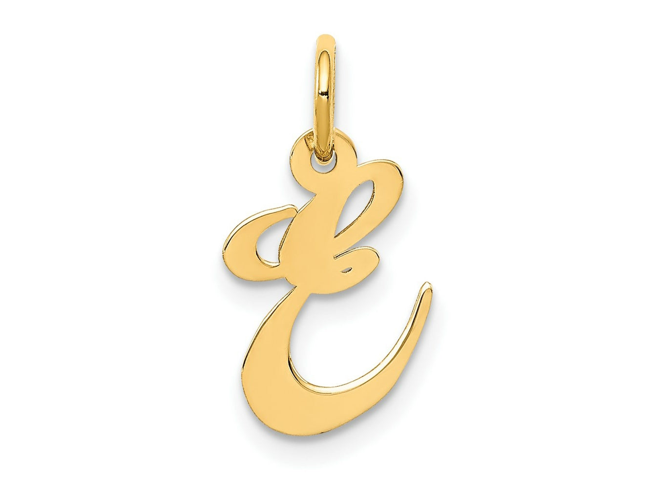 FJC Finejewelers 14 kt Yellow Gold Small Fancy Script Letter E Initial Charm