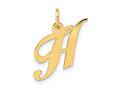FJC Finejewelers 14 kt Yellow Gold Small Fancy Script Letter H Initial Charm
