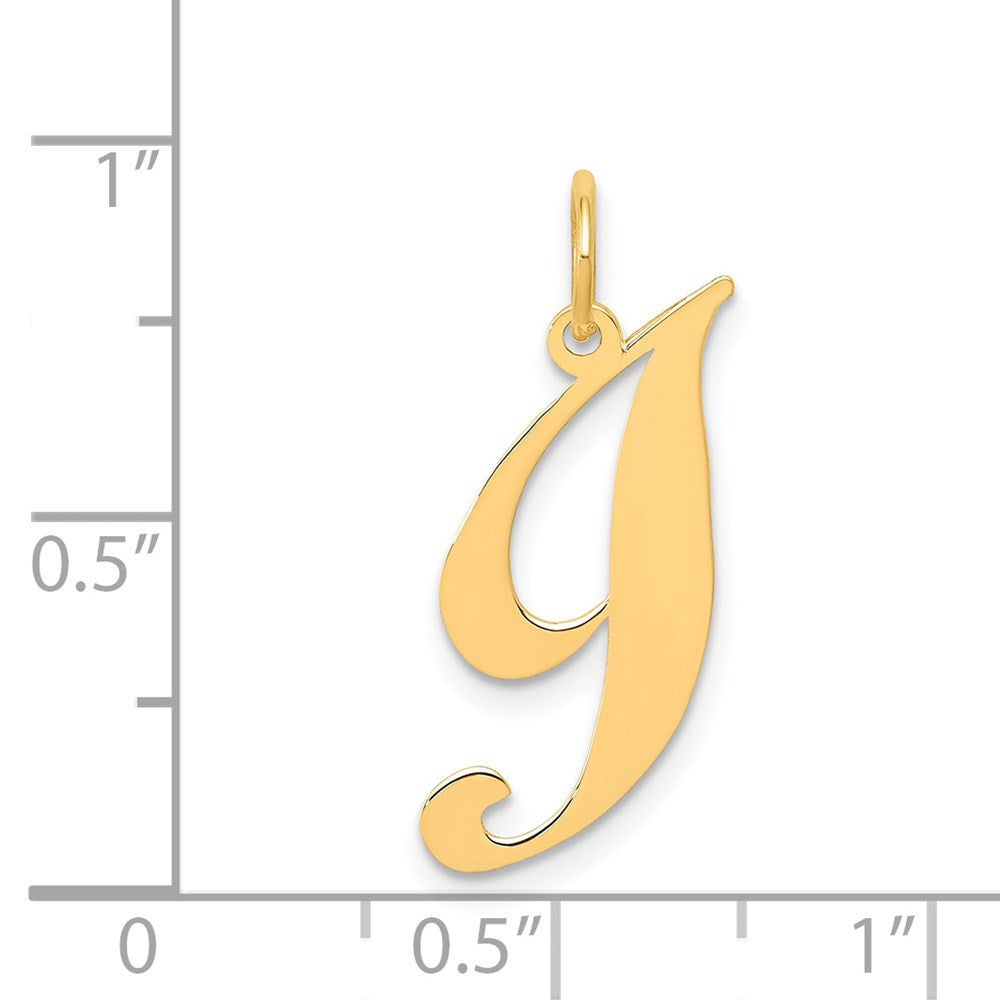FJC Finejewelers 14 kt Yellow Gold Small Fancy Script Letter I Initial Charm
