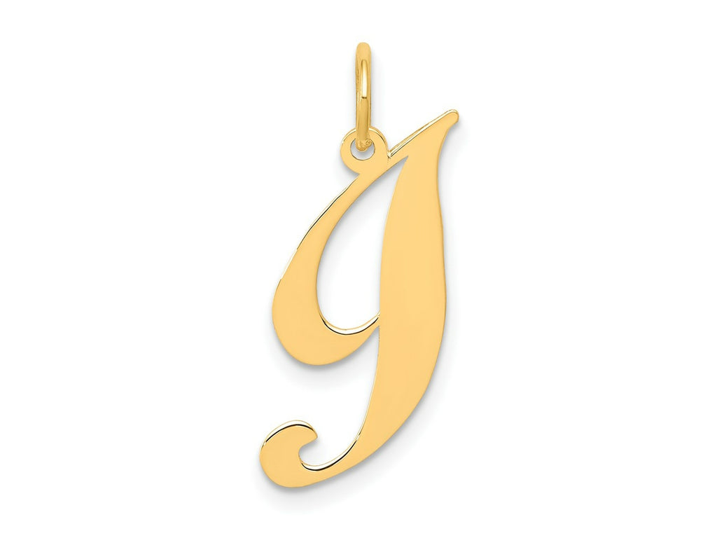 FJC Finejewelers 14 kt Yellow Gold Small Fancy Script Letter I Initial Charm