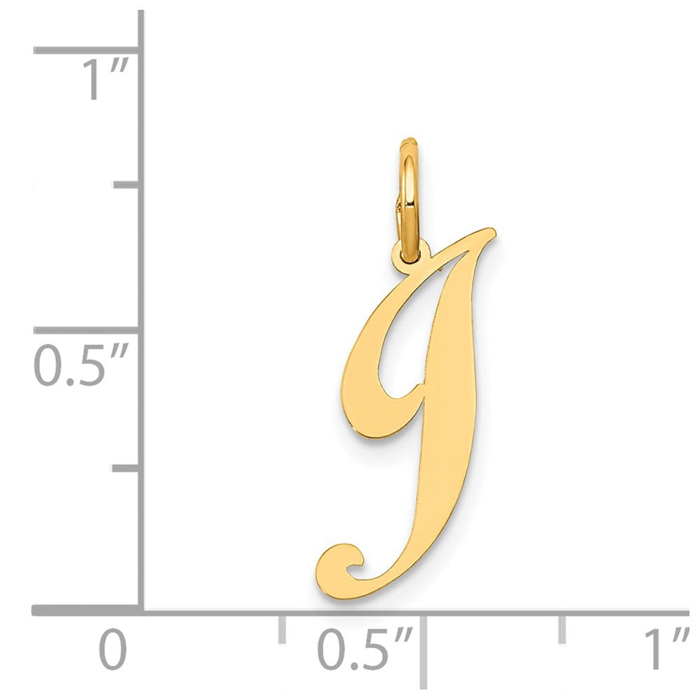 FJC Finejewelers 14 kt Yellow Gold Small Fancy Script Letter J Initial Charm