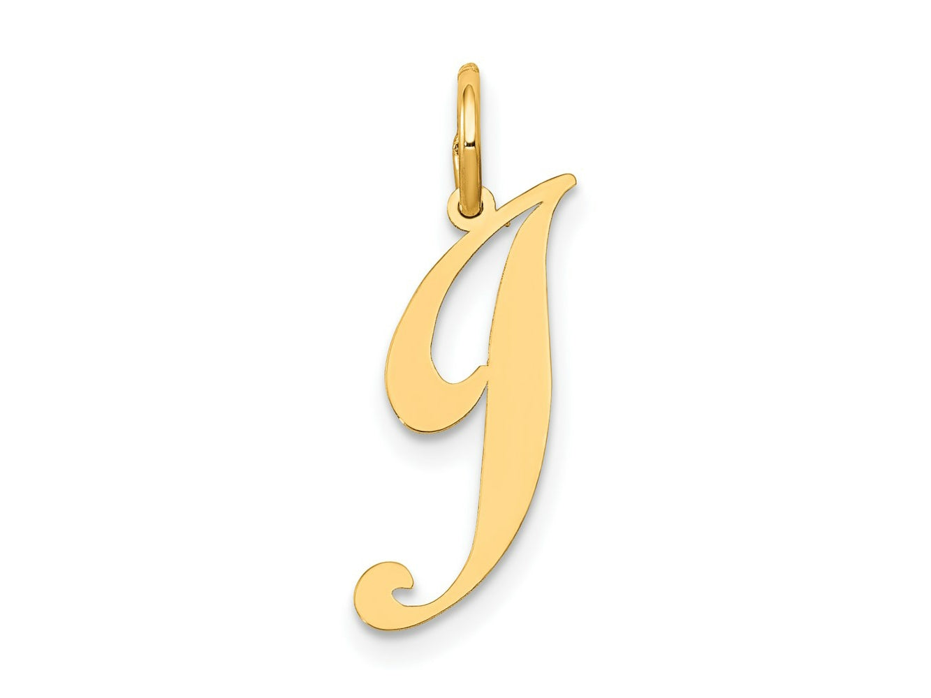 FJC Finejewelers 14 kt Yellow Gold Small Fancy Script Letter J Initial Charm
