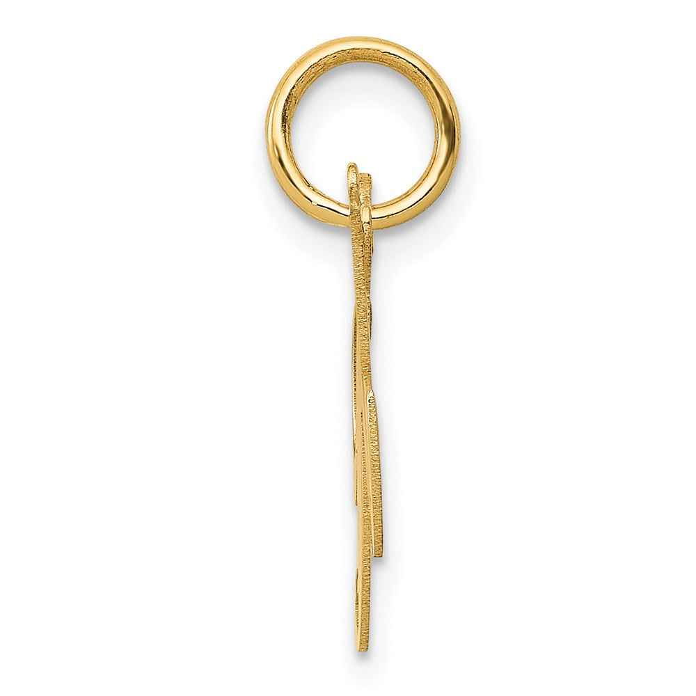 FJC Finejewelers 14 kt Yellow Gold Small Fancy Script Letter K Initial Charm