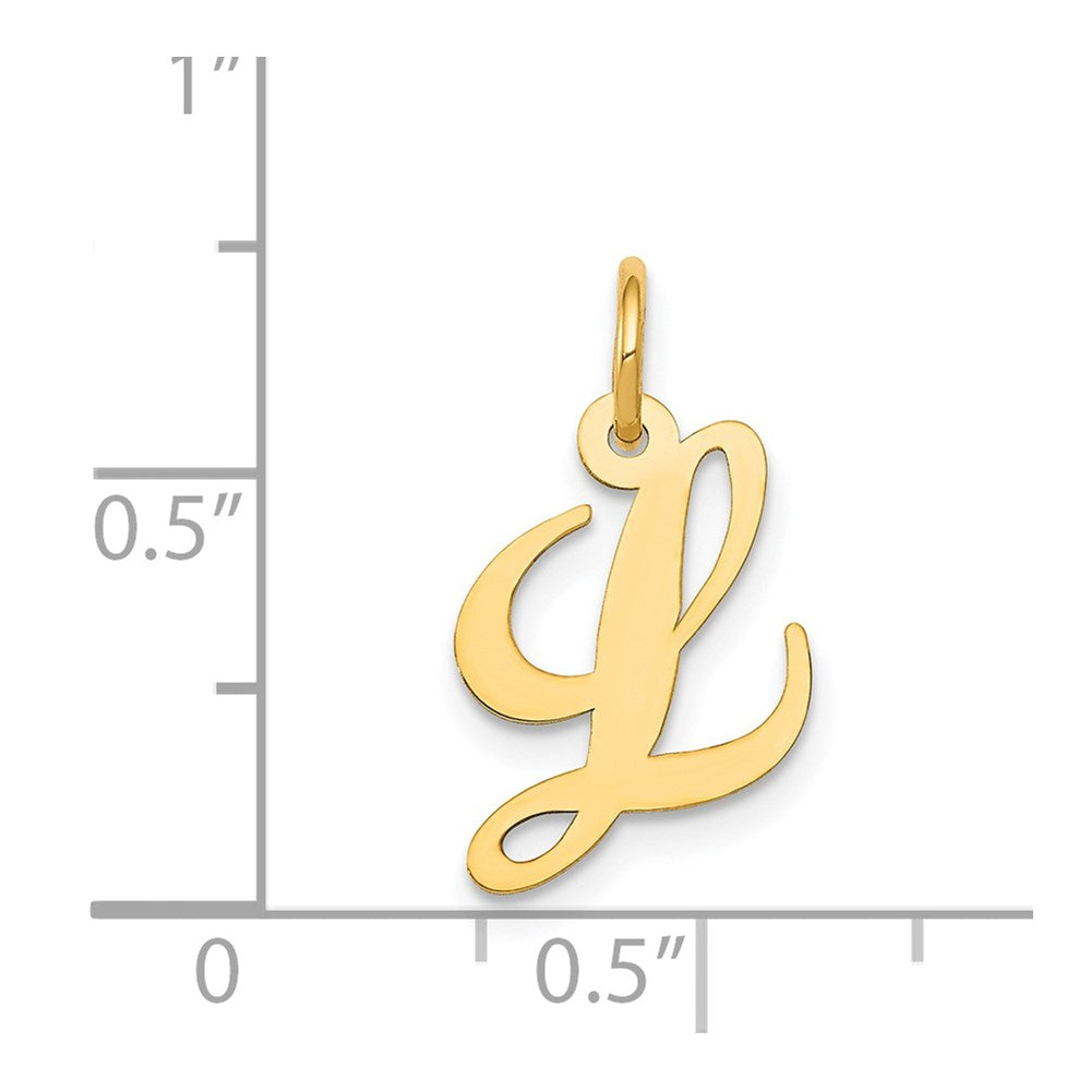FJC Finejewelers 14 kt Yellow Gold Small Fancy Script Letter L Initial Charm