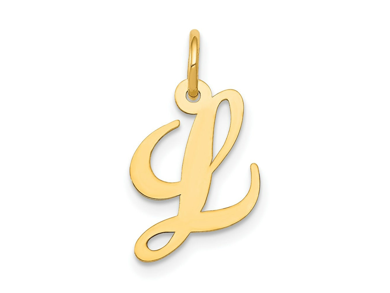 FJC Finejewelers 14 kt Yellow Gold Small Fancy Script Letter L Initial Charm