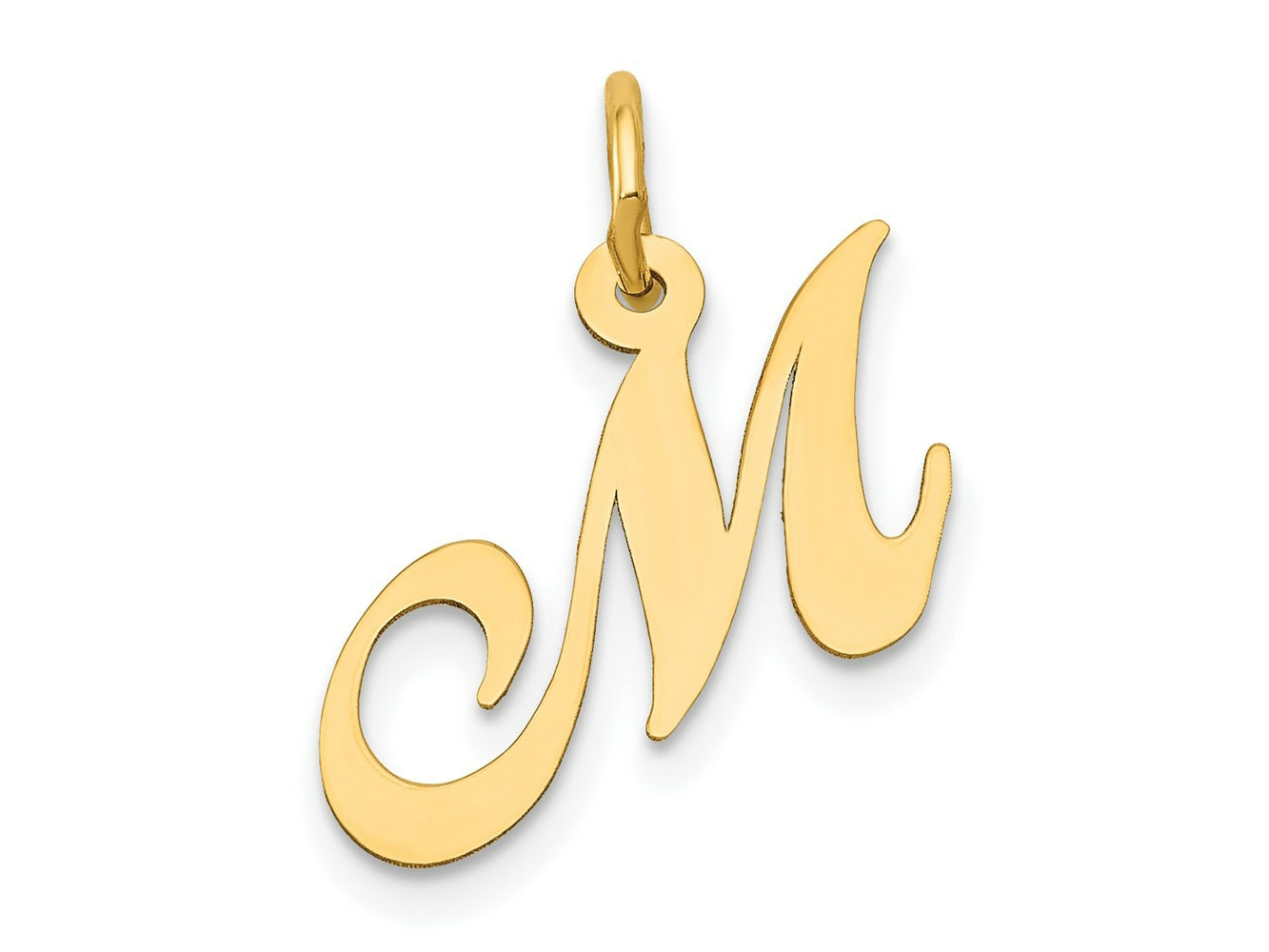 FJC Finejewelers 14 kt Yellow Gold Small Fancy Script Letter M Initial Charm