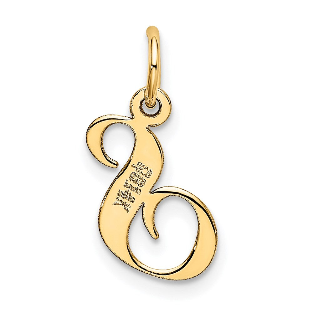 FJC Finejewelers 14 kt Yellow Gold Small Fancy Script Letter S Initial Charm