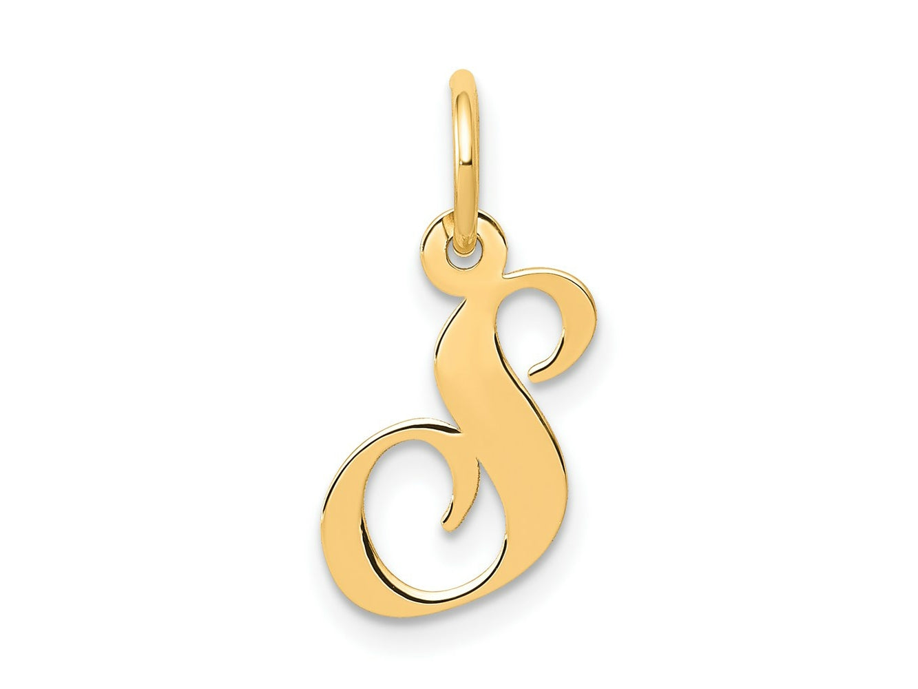 FJC Finejewelers 14 kt Yellow Gold Small Fancy Script Letter S Initial Charm
