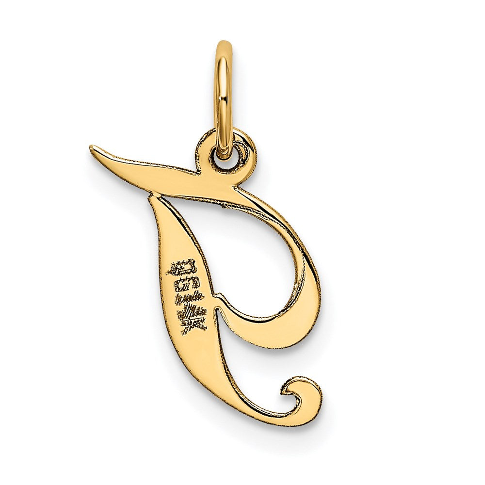 FJC Finejewelers 14 kt Yellow Gold Small Fancy Script Letter T Initial Charm