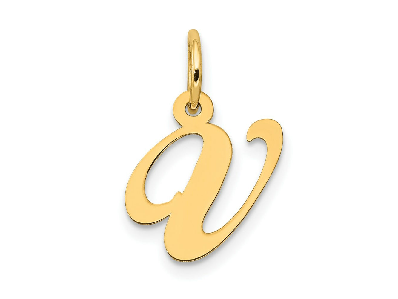 FJC Finejewelers 14 kt Yellow Gold Small Fancy Script Letter V Initial Charm