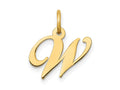 FJC Finejewelers 14 kt Yellow Gold Small Fancy Script Letter W Initial Charm
