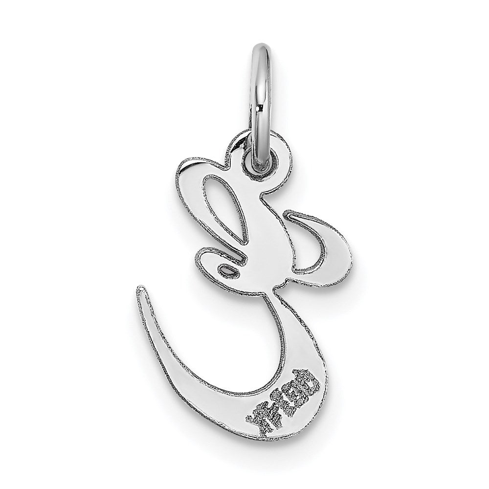 FJC Finejewelers 14 kt White Gold Small Fancy Script Letter E Initial Charm
