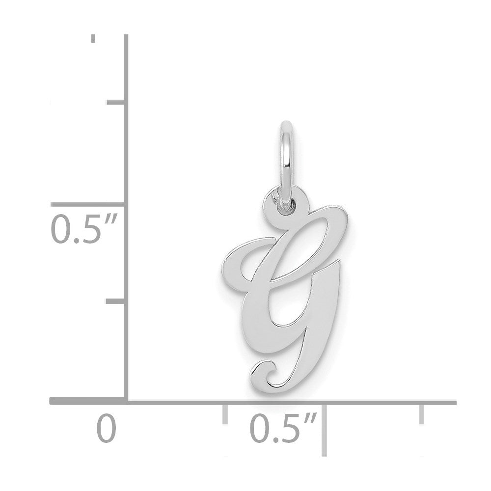 FJC Finejewelers 14 kt White Gold Small Fancy Script Letter G Initial Charm