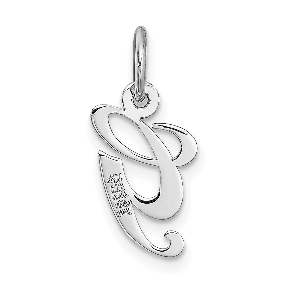 FJC Finejewelers 14 kt White Gold Small Fancy Script Letter G Initial Charm