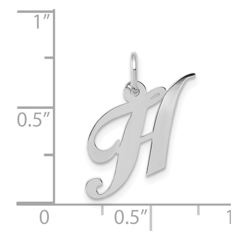 FJC Finejewelers 14 kt White Gold Small Fancy Script Letter H Initial Charm