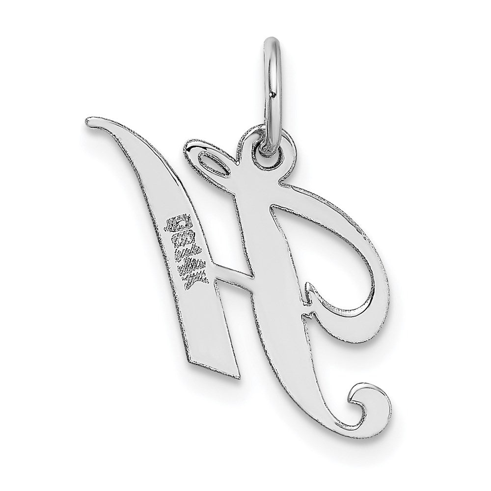 FJC Finejewelers 14 kt White Gold Small Fancy Script Letter H Initial Charm