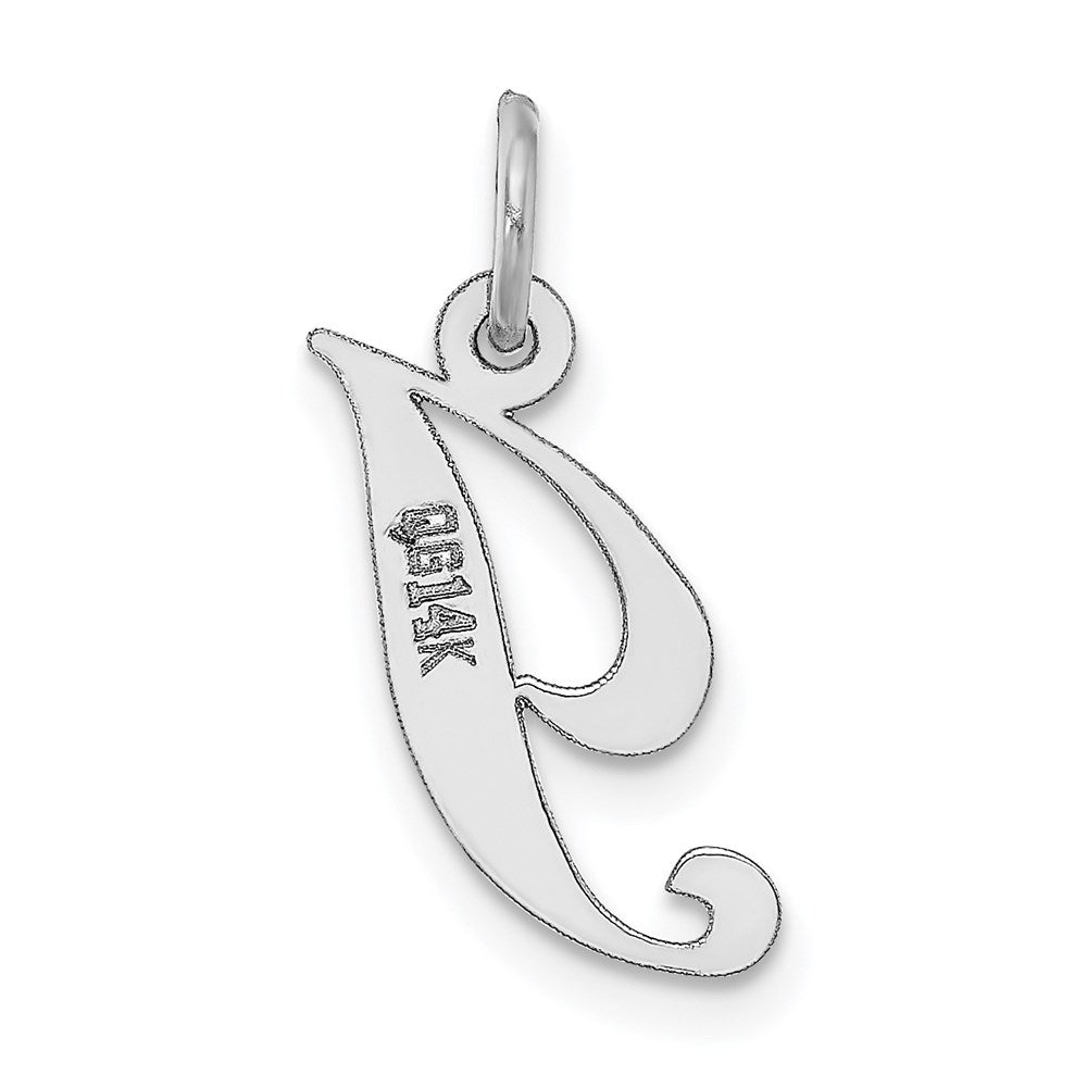 FJC Finejewelers 14 kt White Gold Small Fancy Script Letter I Initial Charm