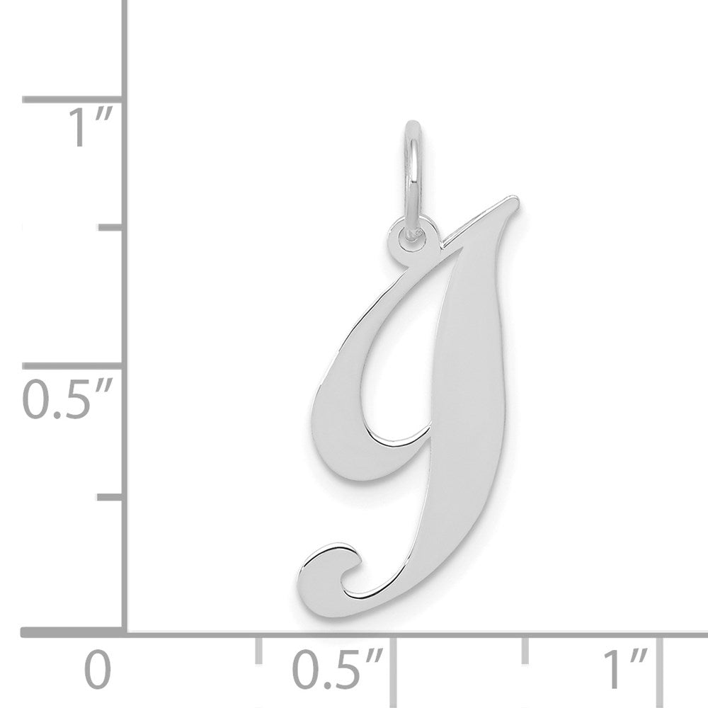 FJC Finejewelers 14 kt White Gold Small Fancy Script Letter I Initial Charm
