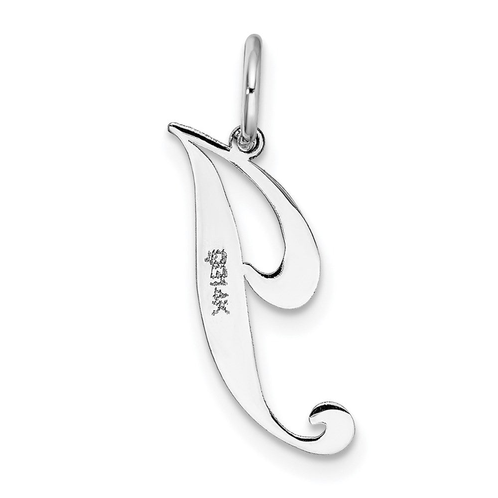 FJC Finejewelers 14 kt White Gold Small Fancy Script Letter J Initial Charm