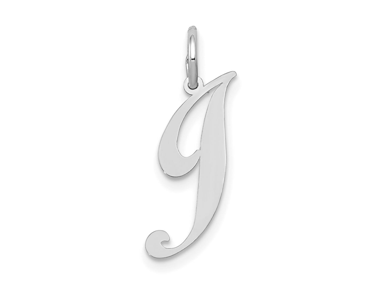 FJC Finejewelers 14 kt White Gold Small Fancy Script Letter J Initial Charm