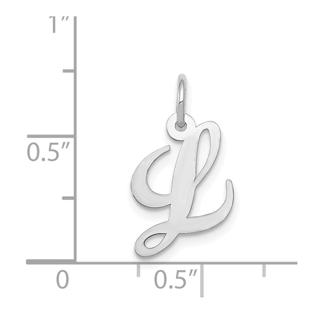 FJC Finejewelers 14 kt White Gold Small Fancy Script Letter L Initial Charm