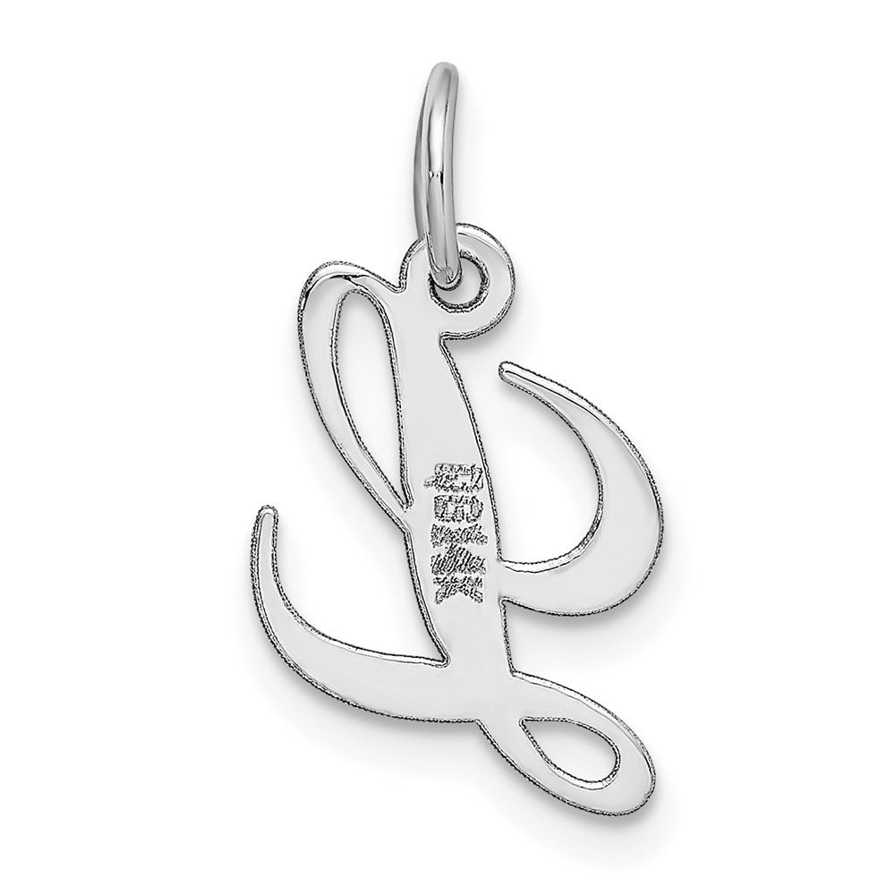 FJC Finejewelers 14 kt White Gold Small Fancy Script Letter L Initial Charm