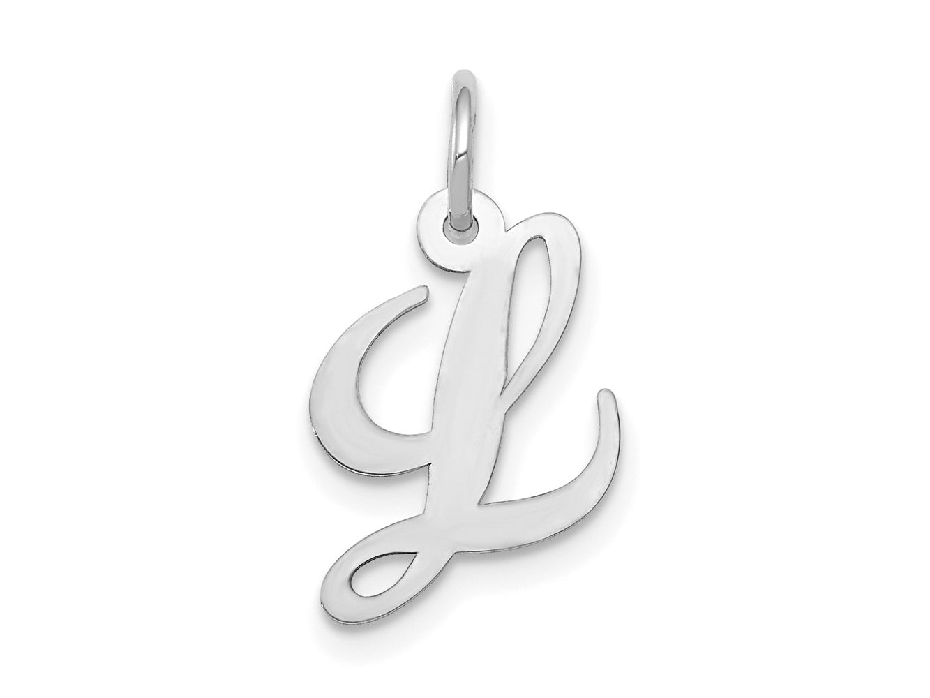FJC Finejewelers 14 kt White Gold Small Fancy Script Letter L Initial Charm