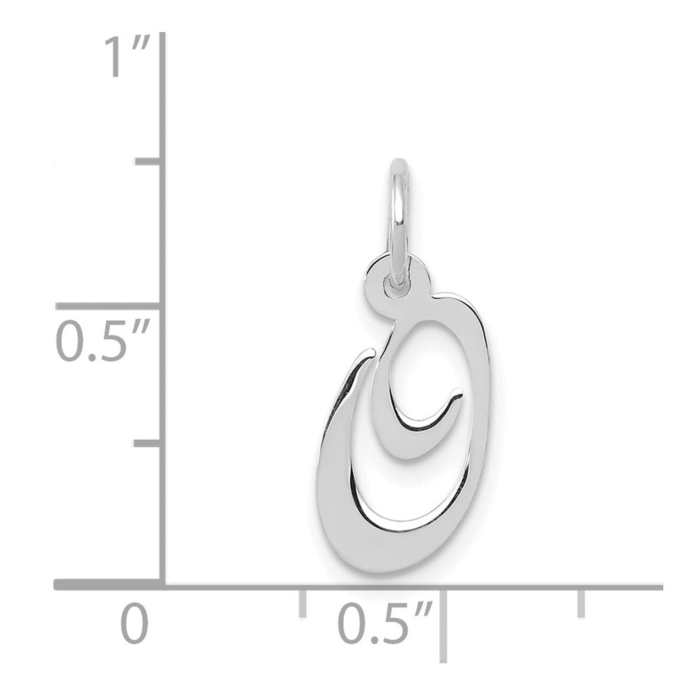 FJC Finejewelers 14 kt White Gold Small Fancy Script Letter O Initial Charm
