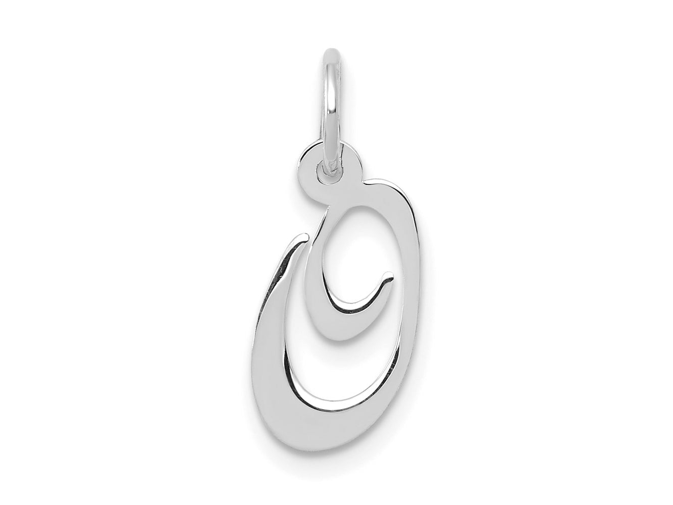 FJC Finejewelers 14 kt White Gold Small Fancy Script Letter O Initial Charm