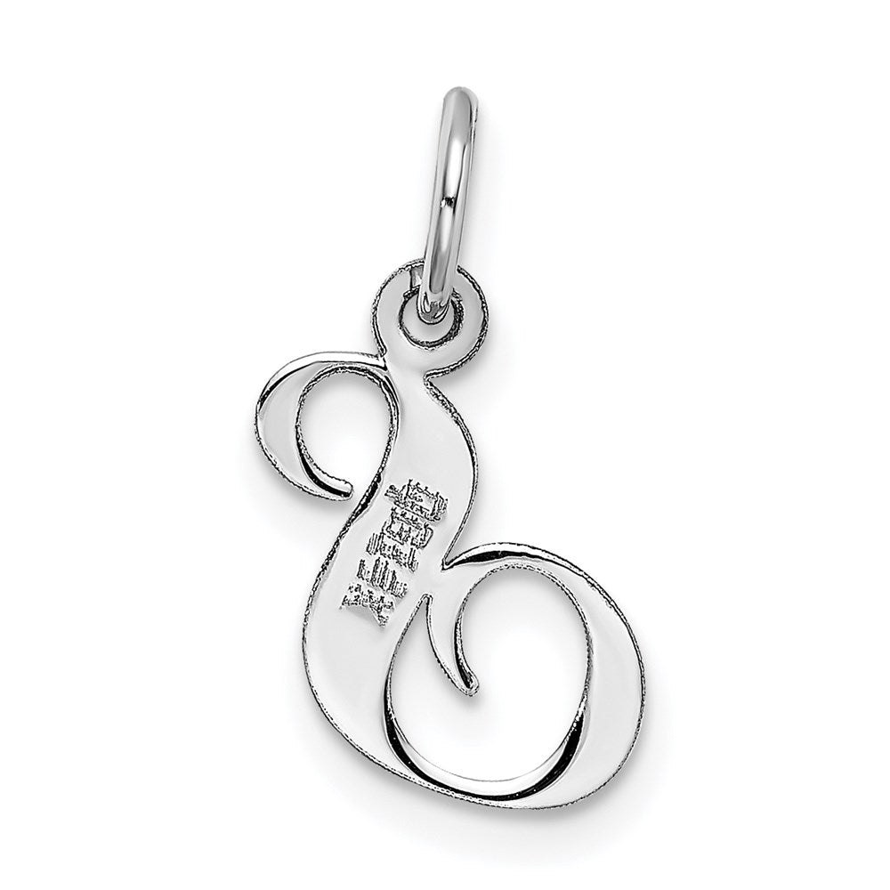 FJC Finejewelers 14 kt White Gold Small Fancy Script Letter S Initial Charm