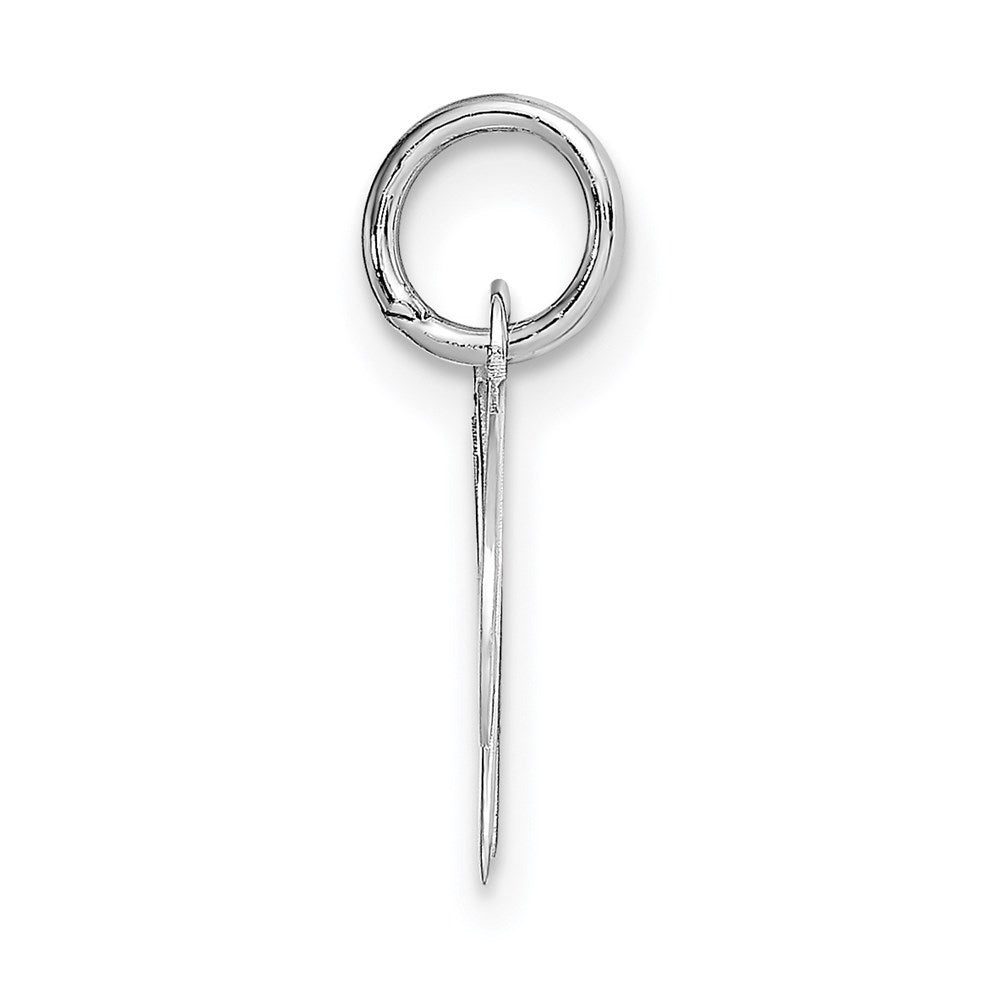 FJC Finejewelers 14 kt White Gold Small Fancy Script Letter W Initial Charm
