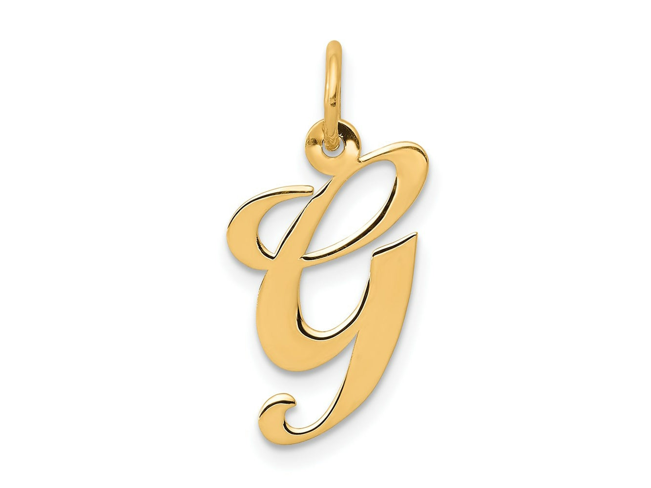 FJC Finejewelers 14 kt Yellow Gold Medium Fancy Script Letter G Initial Charm