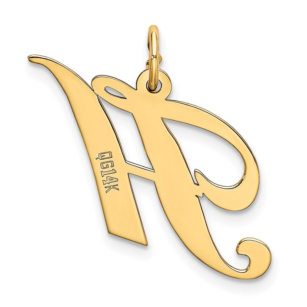 FJC Finejewelers 14 kt Yellow Gold Medium Fancy Script Letter H Initial Charm