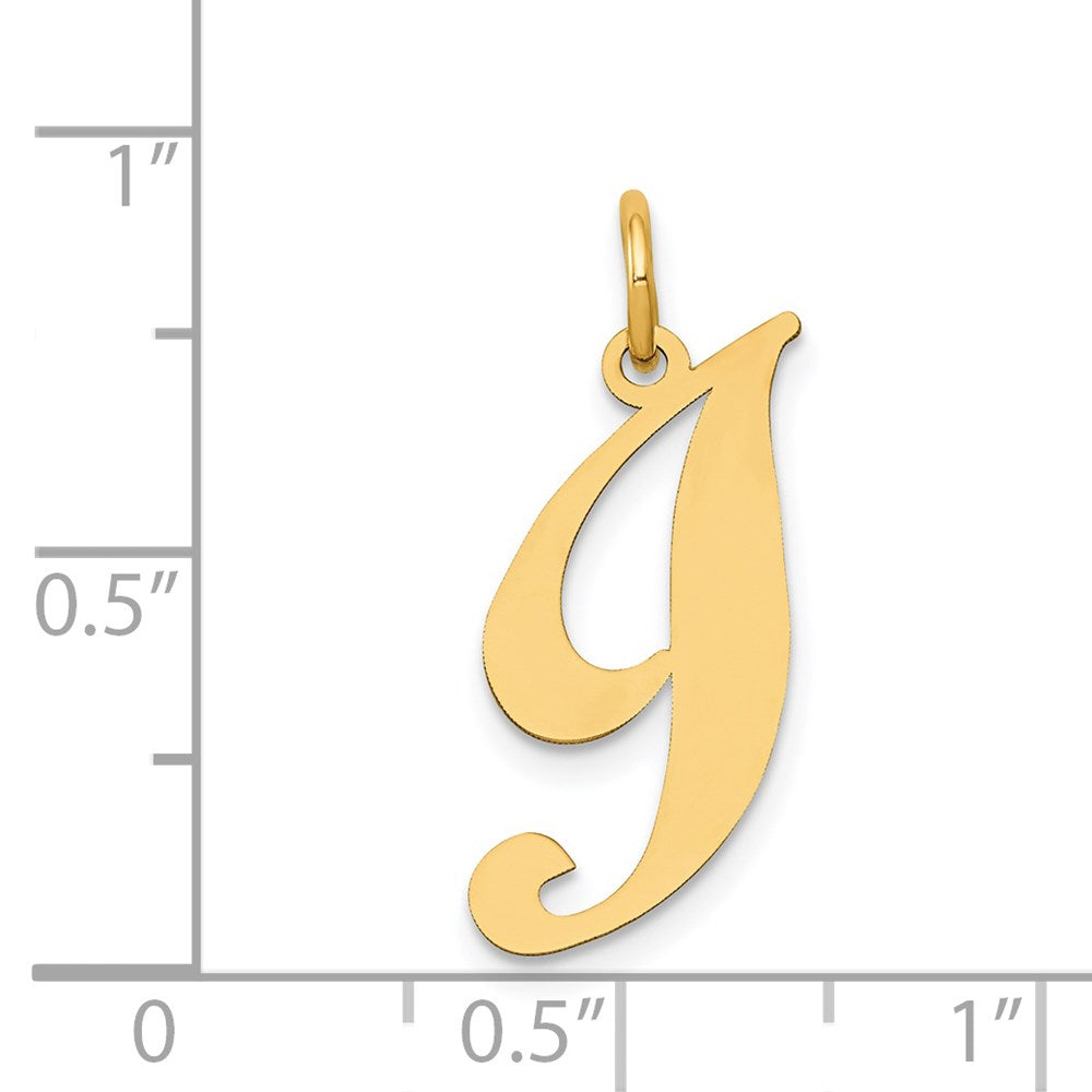 FJC Finejewelers 14 kt Yellow Gold Medium Fancy Script Letter I Initial Charm