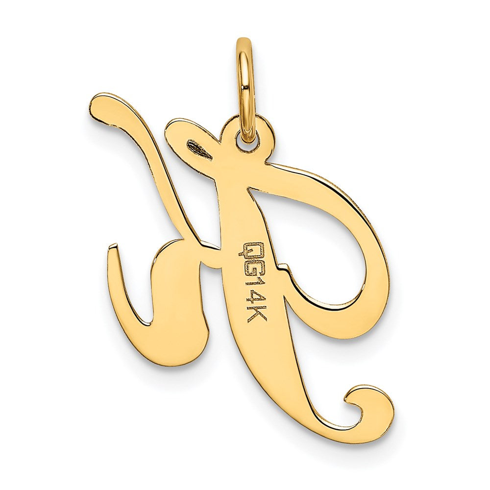 FJC Finejewelers 14 kt Yellow Gold Medium Fancy Script Letter K Initial Charm