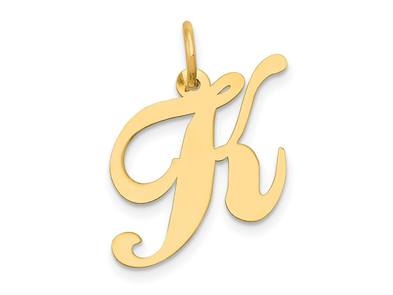 FJC Finejewelers 14 kt Yellow Gold Medium Fancy Script Letter K Initial Charm