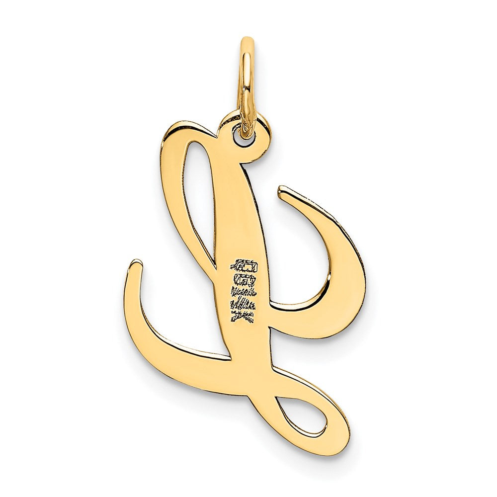 FJC Finejewelers 14 kt Yellow Gold Medium Fancy Script Letter L Initial Charm