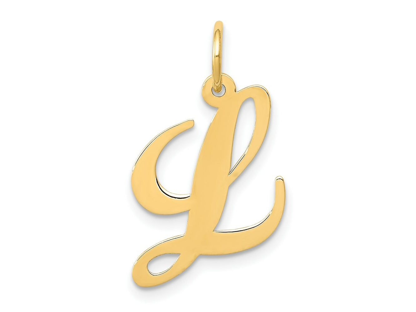 FJC Finejewelers 14 kt Yellow Gold Medium Fancy Script Letter L Initial Charm