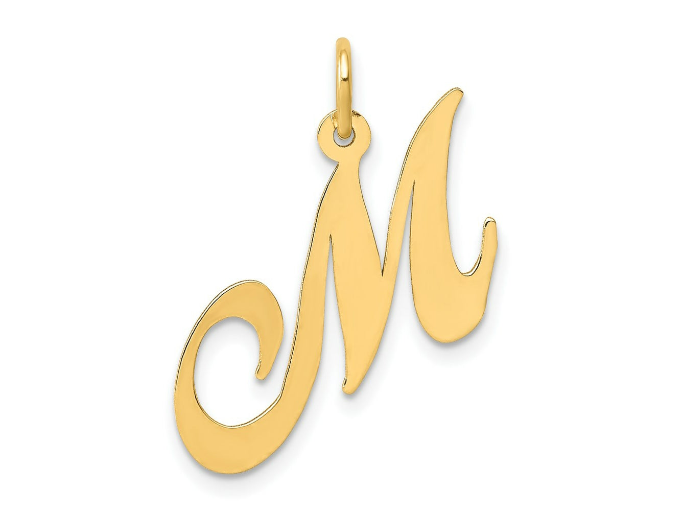 FJC Finejewelers 14 kt Yellow Gold Medium Fancy Script Letter M Initial Charm