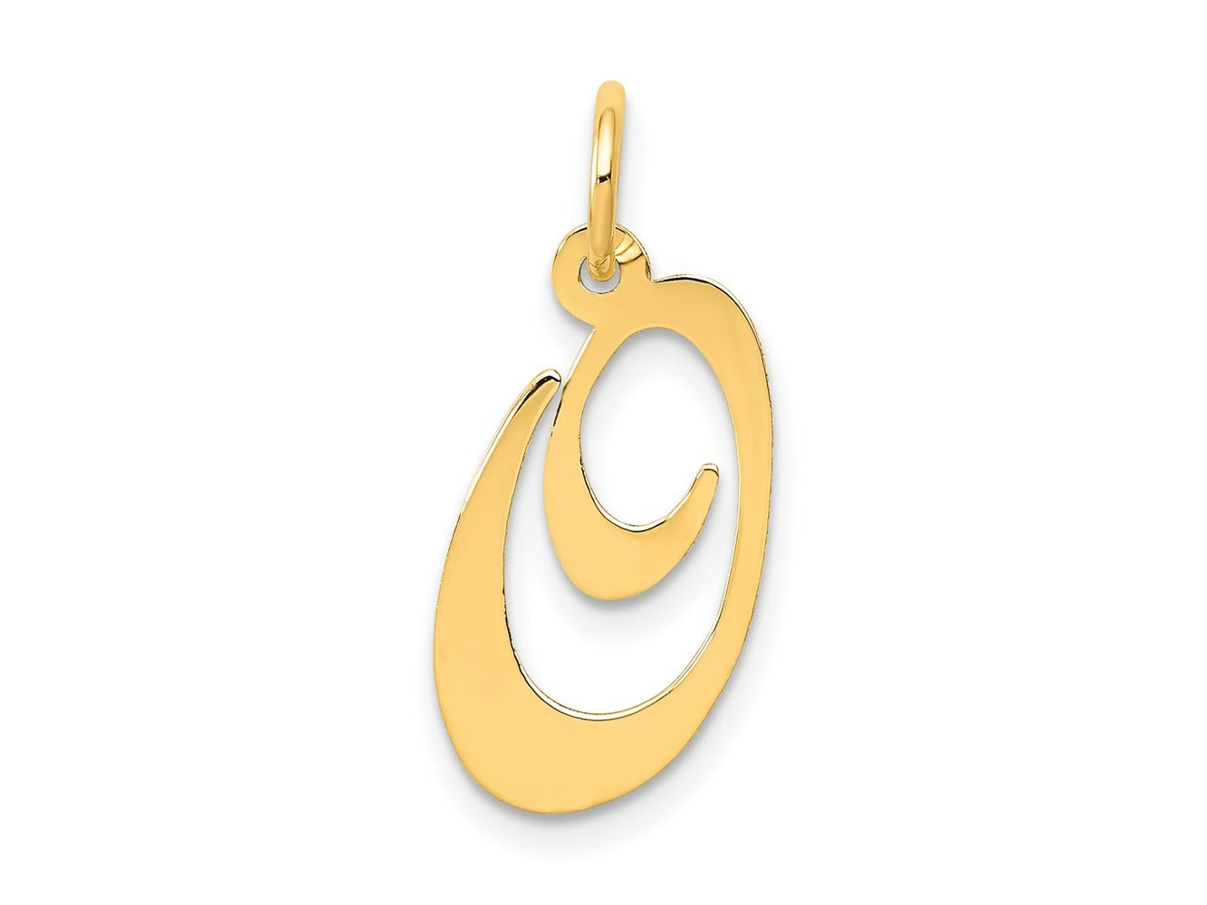 FJC Finejewelers 14 kt Yellow Gold Medium Fancy Script Letter O Initial Charm