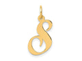 FJC Finejewelers 14 kt Yellow Gold Medium Fancy Script Letter S Initial Charm