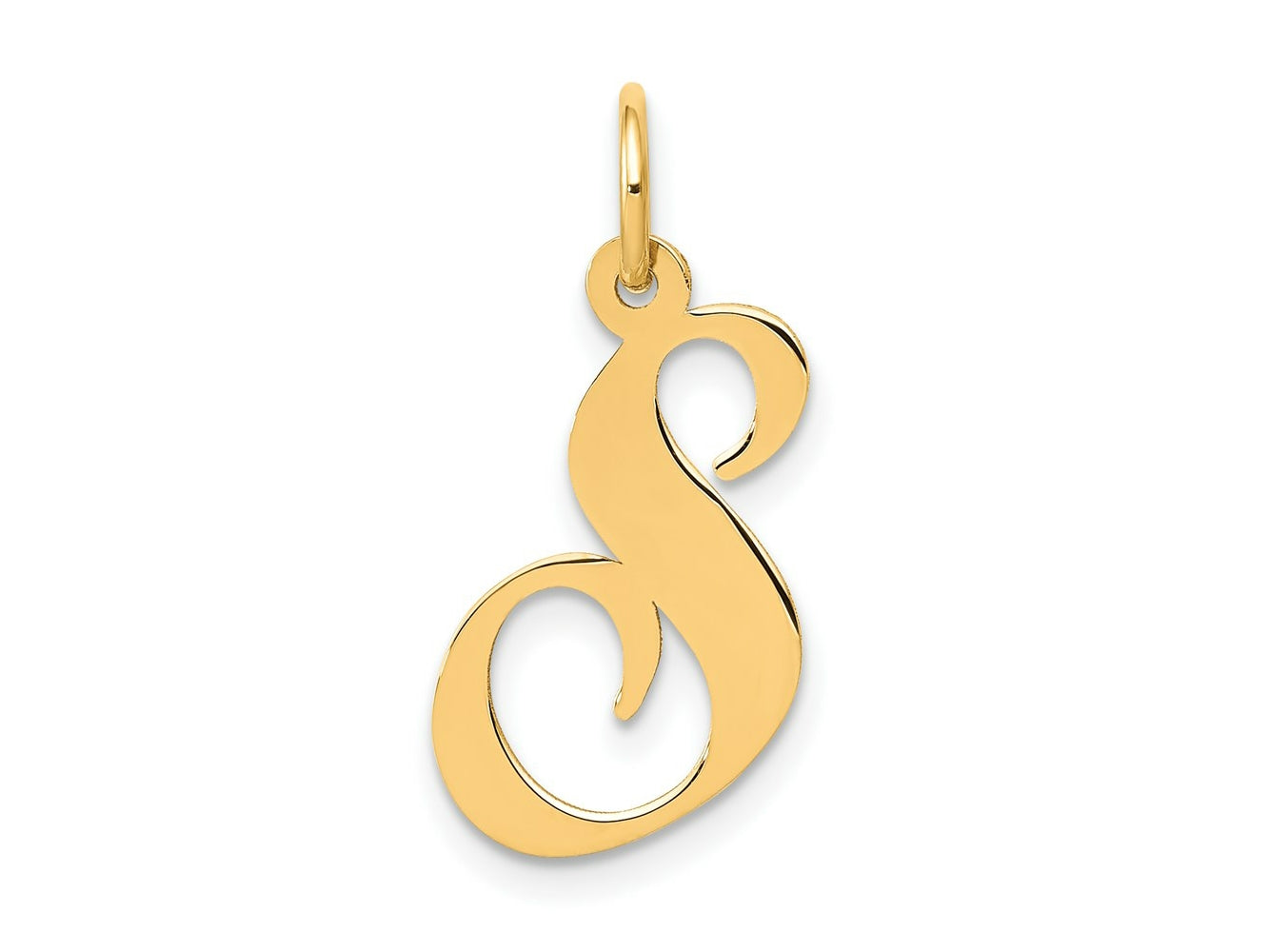 FJC Finejewelers 14 kt Yellow Gold Medium Fancy Script Letter S Initial Charm